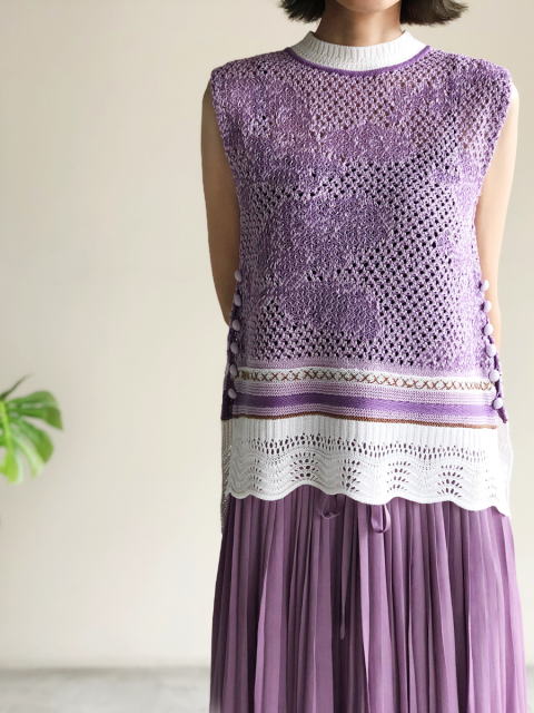 mame kurogouchi(マメクロゴウチ) 19SSSleeveless Scala Knit
